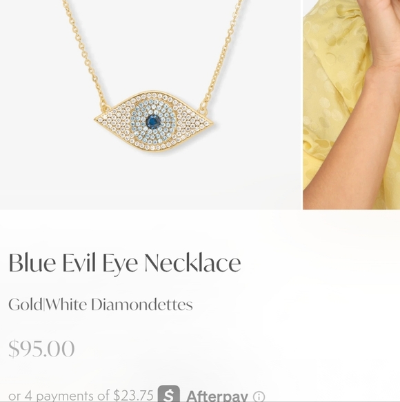Melinda Maria Gold Necklace with Blue Evil Eye Necklace 79 Ring 52 Price For 1 - Picture 3 of 17
